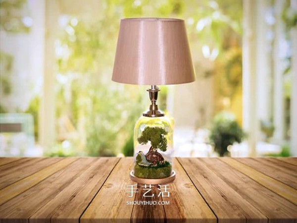 Combine lamps with fairy tale scenes! Beautiful glass jar table lamp DIY