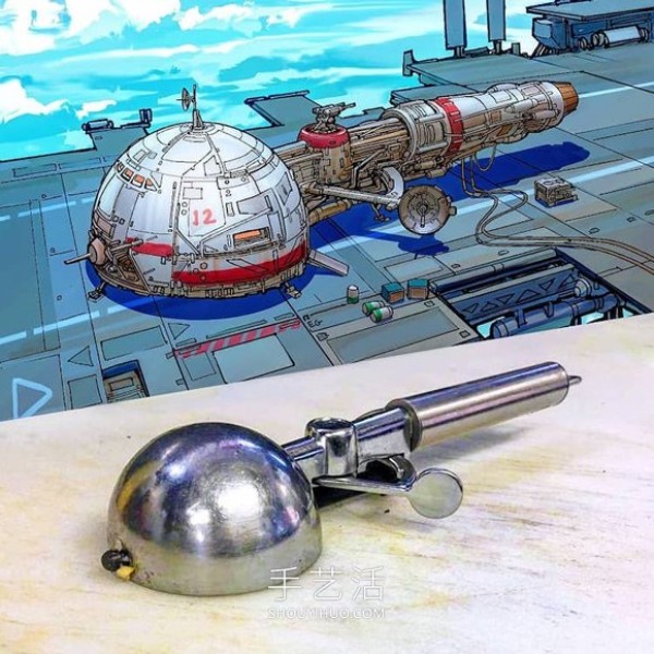 Reconstruction of daily household items! Spectacular spaceship drawing design