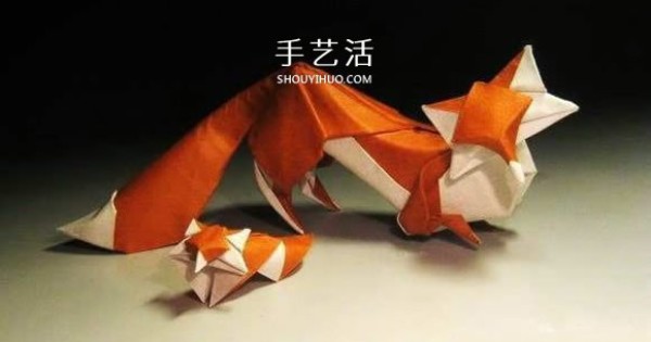 The shape is super realistic and natural! Step-by-step illustration of how to fold HTQ fox