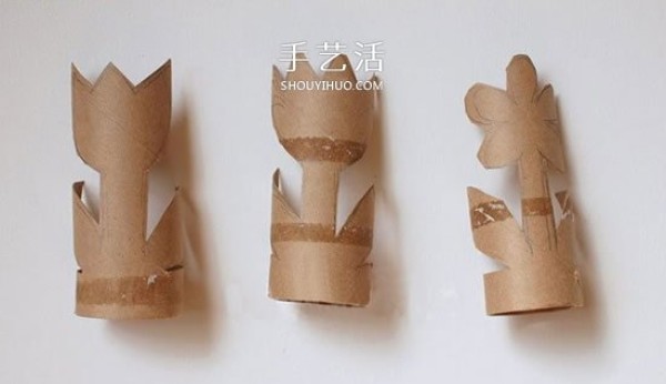 How to make handmade plants from toilet paper tubes with simple flowers and succulents