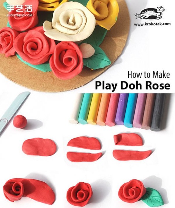 How to make a rose made of plasticine, a tutorial on how to make a rose with plasticine