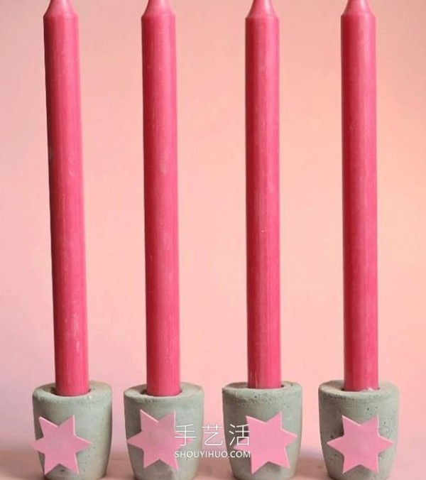 Tutorial on how to make hand-made cement candle holders using yogurt boxes as molds