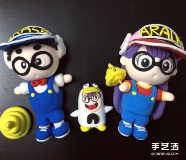 DIY tutorial for making Arale clay Arale dolls from ultra-light clay