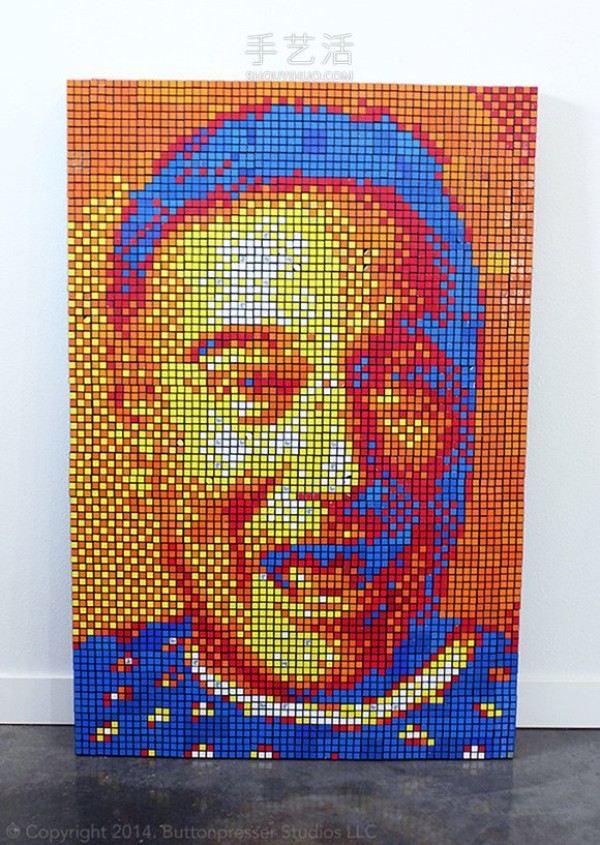 Artist uses thousands of Rubiks cubes to DIY huge pop culture portraits