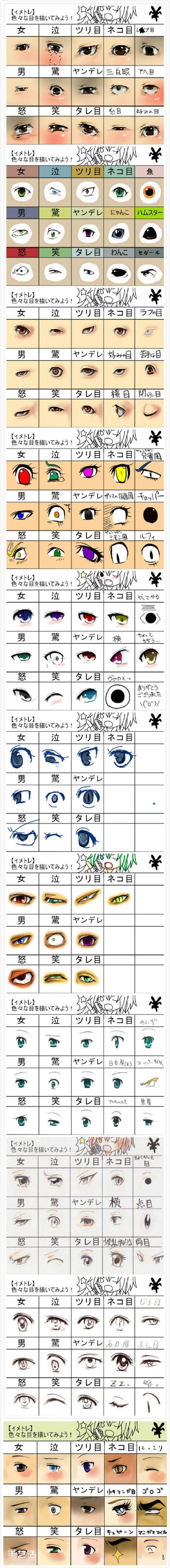 The most complete collection of pictures of cartoon eyes in the history of drawing anime eyes