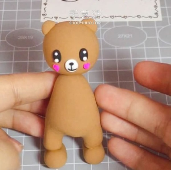 Tutorial on how to make a Douyin celebrity bear by hand using ultra-light clay