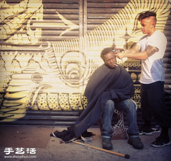 Mark Bustos, a benevolent barber who walks the streets of New York