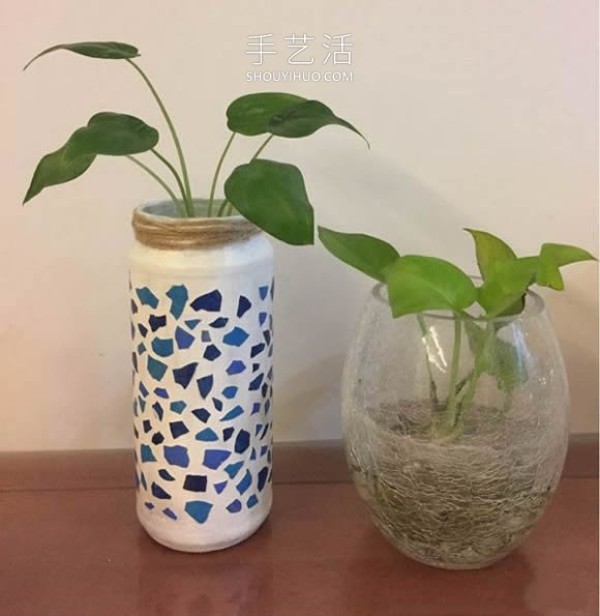 How to make a beautiful vase by attaching eggshells to a glass bottle! 