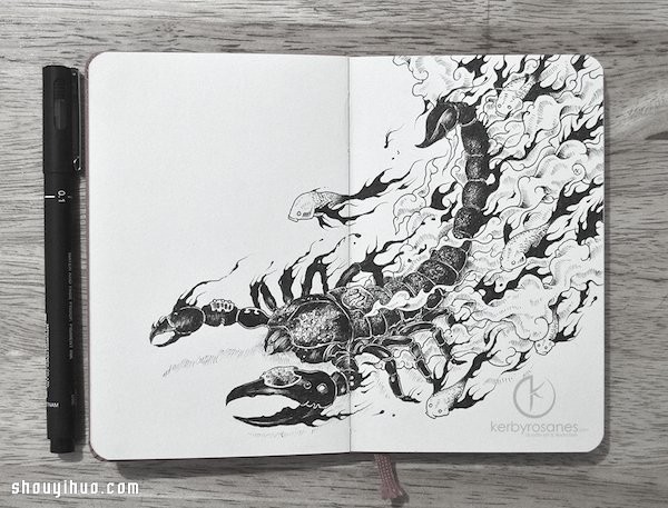 Ordinary black pens can draw imaginative and exquisite paintings