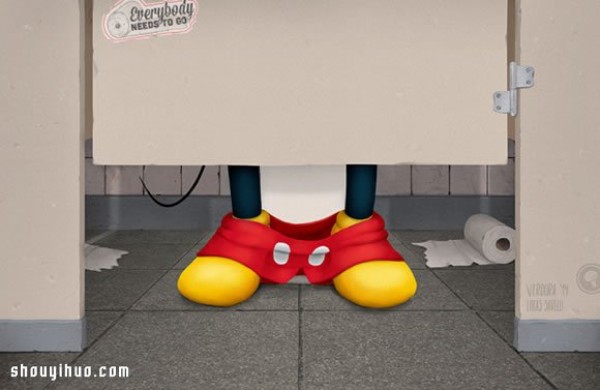 Everyone needs to go to the toilet. Funny cartoon character toilet drawings