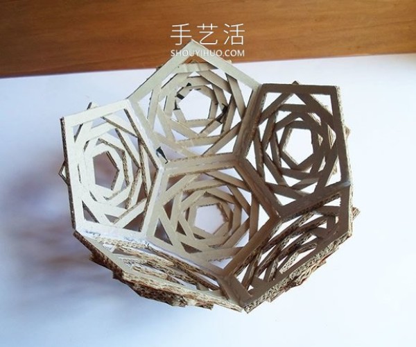 Homemade geometric spherical lamp! Super beautiful cardboard lighting hand-making tutorial