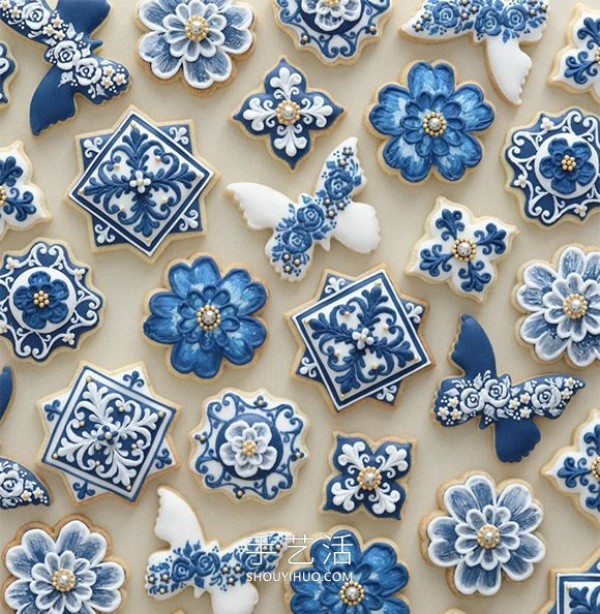 Just like retro tiles! Frosted cookies made by dessert artist KUNIKA