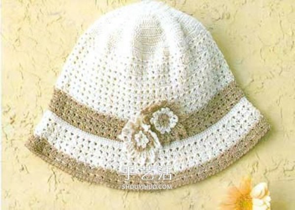 Knitting diagram of pastoral style hat, crochet sweet woolen hat