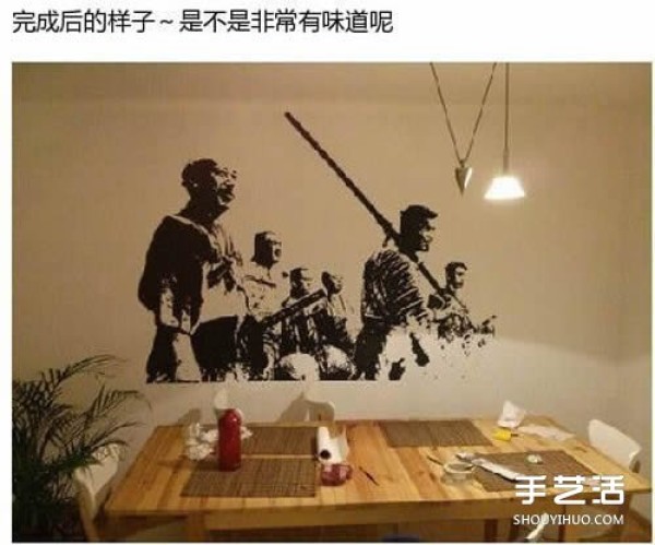 Creative hand-painted wall painting DIY, you can paint anything with the help of a projector