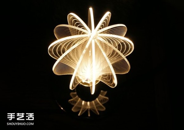 Different light bulbs with translucent designs inspired by celestial bodies in the solar system