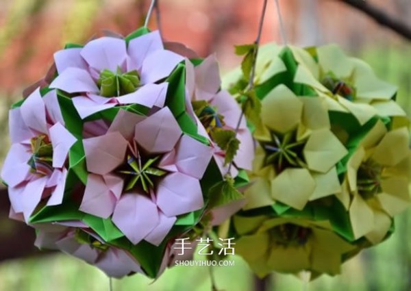 The illustration of how to fold an eight-petal flower of three pieces of paper can also be made into one Three-dimensional bouquet