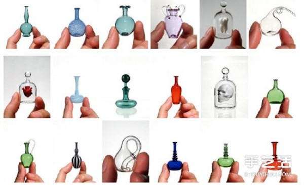 Pictures of Kiva Fords mini handmade glass bottles