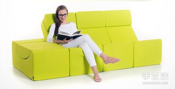 The ever-changing building block sofa design allows you to adjust it to a comfortable angle