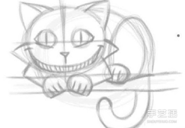 "Alice in Wonderland" Cheshire Cat pencil sketch tutorial picture