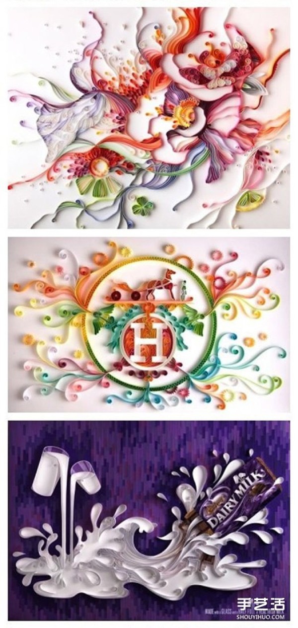 Three-dimensional paper quilling paintings, pictures of super artistic paper quilling paintings