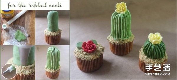 Pictures of how to make a cactus cake that are a little bit spoofy and a little bit playful