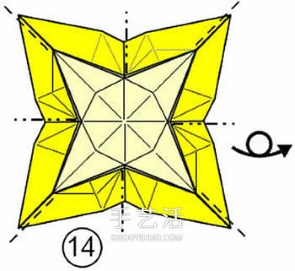 How to fold a hand-folded four-corner storage box and a beautiful garbage box folding diagram