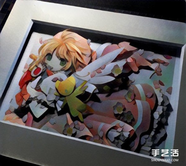 Pictures of the classic anime "Cardcaptor Sakura" Clow card paper sculptures