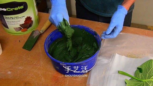 Cement concrete leaf decorative plate can also be used as a fruit plate! 