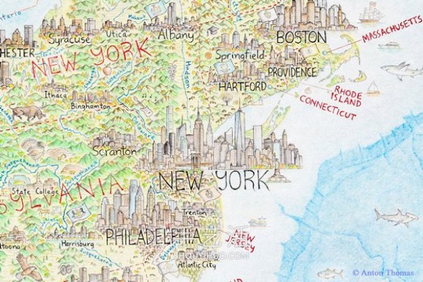 5 years! Anton Thomas draws giant colored pencil map