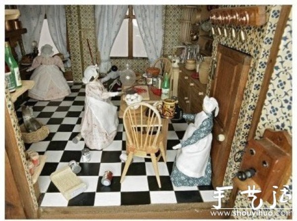 Aristocratic childlike innocence: a handmade European antique dollhouse