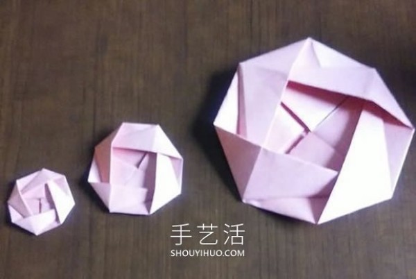 Complex designs can be combined! Simple flat rose origami tutorial