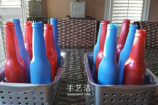 Tutorial on handmade carnival ring toss in glass bottles