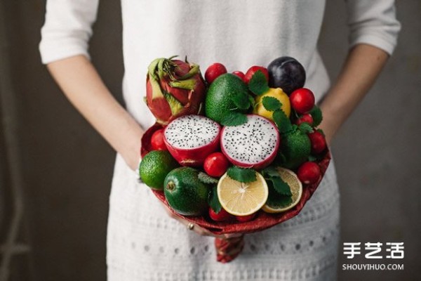 The edible fruit and vegetable bouquet will make the foodies