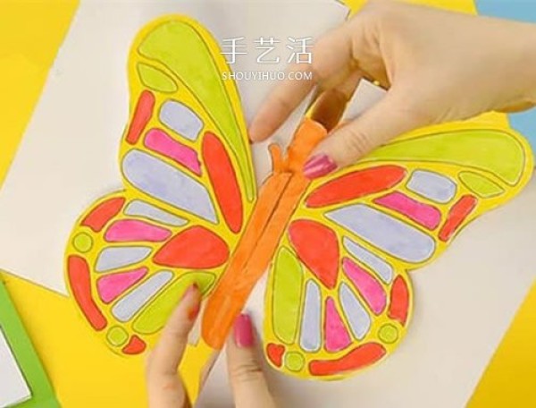 How to make a butterfly greeting card, how to make a three-dimensional butterfly greeting card with illustrations