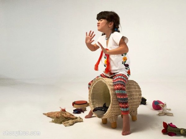 Interesting and practical childrens furniture allows babies to travel on donkeys