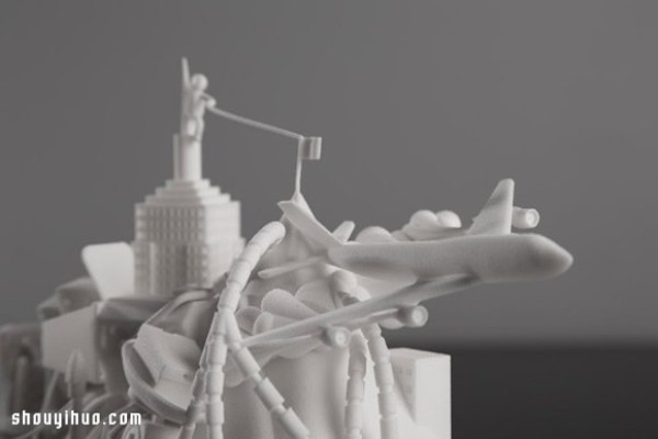 Create a 3D concept sculpture of nylon material inspired by Nike AF1