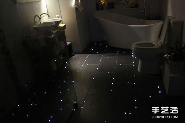 Use optical fiber to turn the floor of your home into a starry night! 