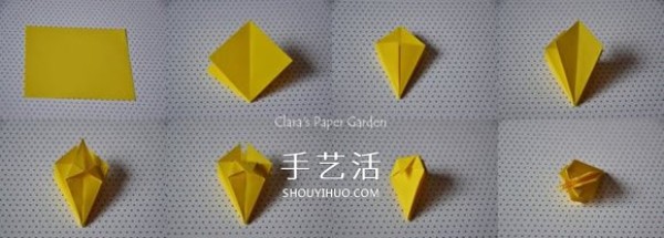 The illustration of how to fold an eight-petal flower of three pieces of paper can also be made into one Three-dimensional flower ball