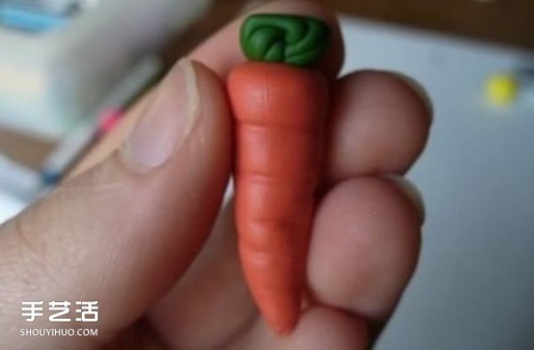 Ultra-light clay carrot making handmade DIY clay carrot illustration