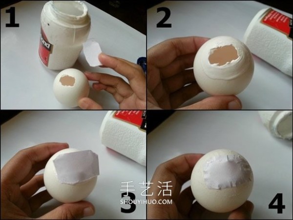 Tutorial on how to turn eggshells into treasures and make gold-patterned Easter eggs