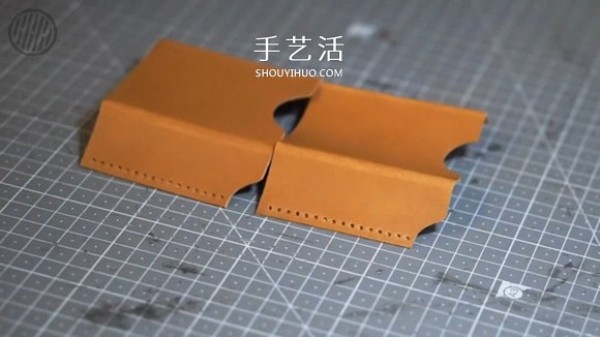 Detailed steps for making a homemade mens bi-fold leather wallet