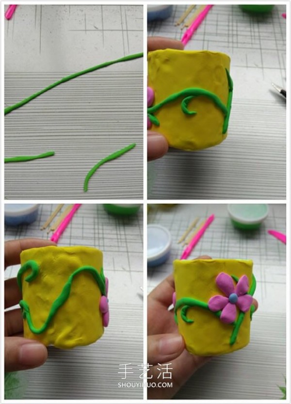 Tutorial on how to make cute potted plants with ultra-light clay