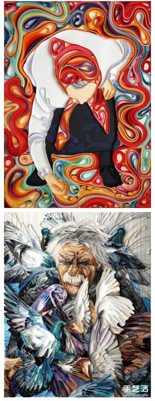 Three-dimensional paper quilling paintings, pictures of super artistic paper quilling paintings