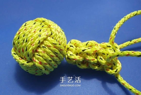 How to knit a sphere with rope, how to knit a small ball pendant with rope