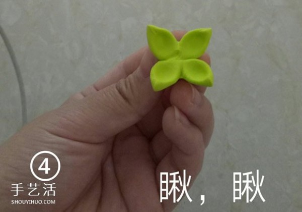 Ultra-light clay flower tutorial illustration, clay flower making picture step-by-step