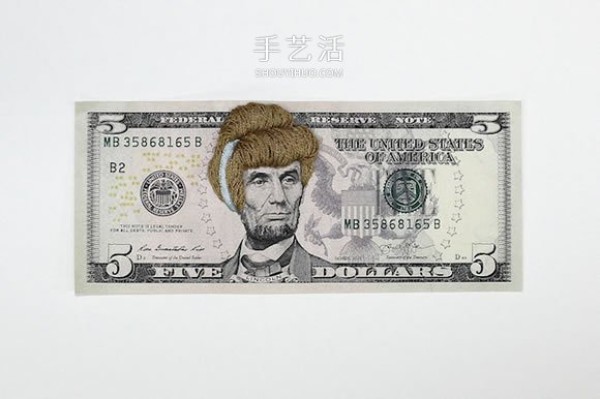 Lincolns Baotou? Weave creative long hair for the character on the banknote