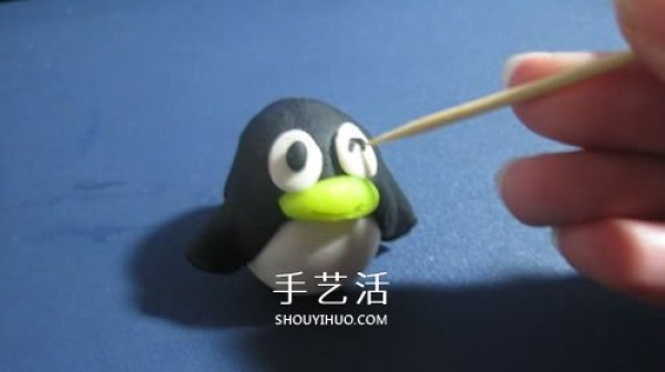 The unforgettable cute cartoon image QQ Penguin handmade with plasticine