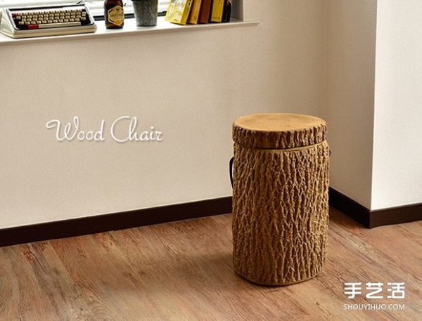 Portable multifunctional furniture that is both an insulating bucket and a chair and a tree stump