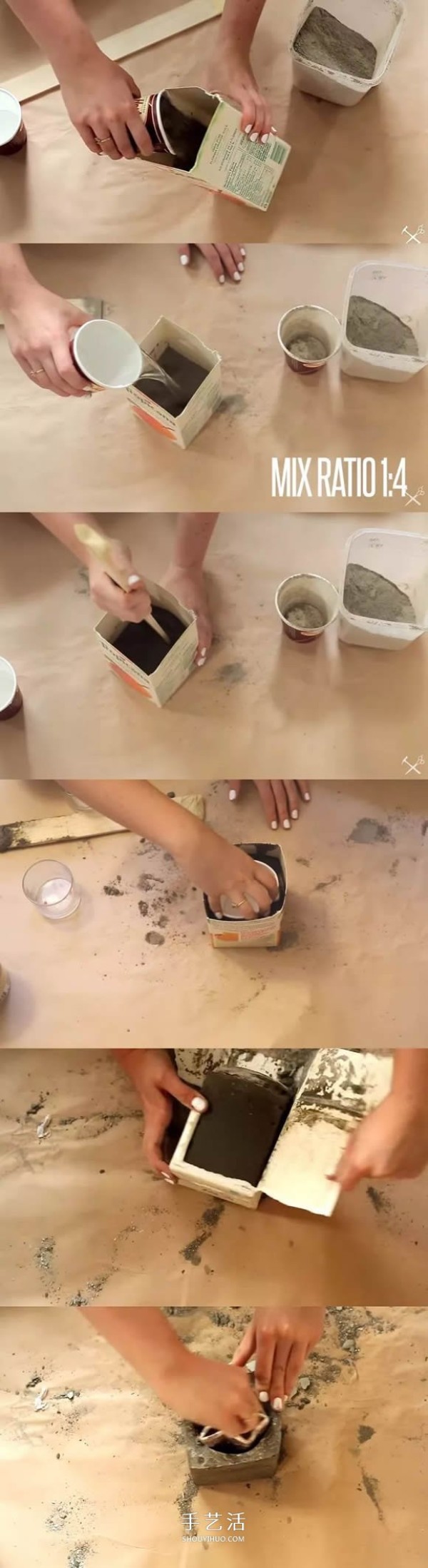 The process of making flower pots with cement is simple and has a healing effect! 