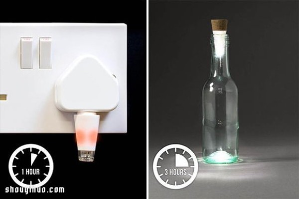 Rechargeable cork LED turns the glass bottle into a situation light